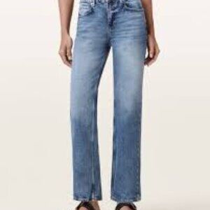 All Saints Blue Straight Leg Jeans